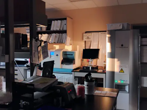 The microbiology lab at Chloe's work